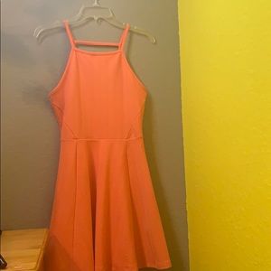 Tangerine colored dress